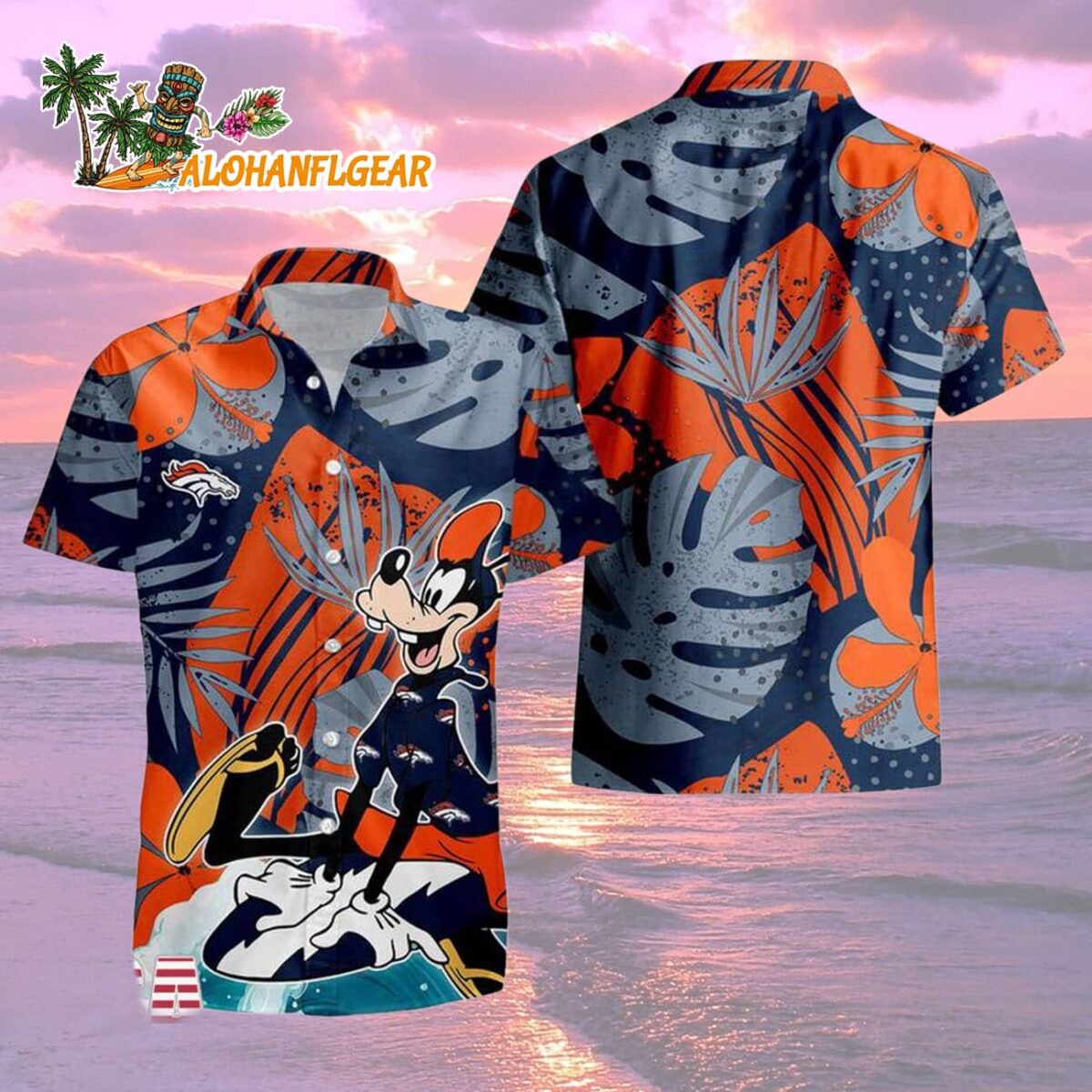 Denver Broncos Goofy Disney Limited Edition Hawaiian Shirt, Denver Broncos Aloha Shirt 1 Denver Broncos Goofy Disney Limited Edition Hawaiian Shirt Denver Broncos Aloha Shirt 2