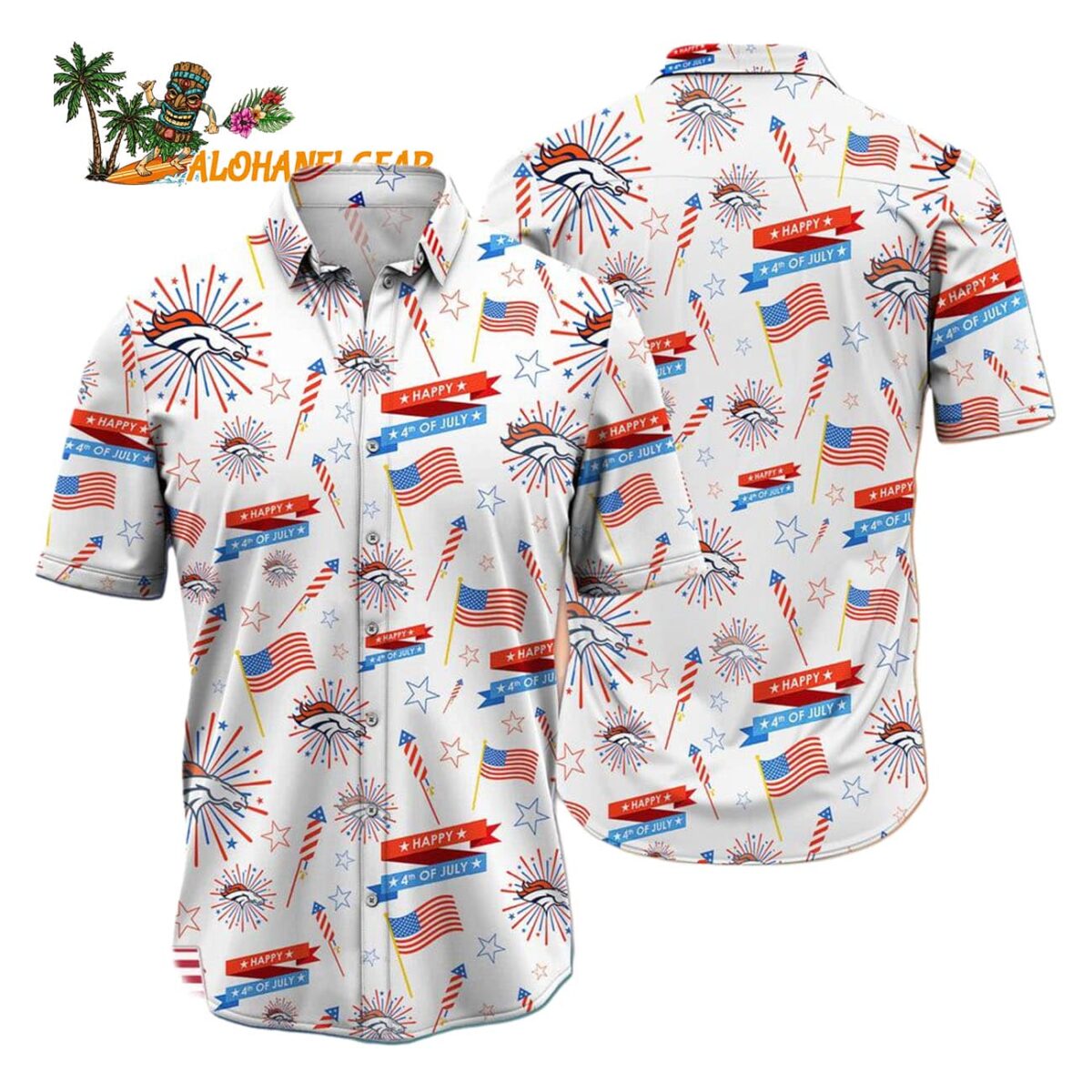 Denver Broncos Happy 4th Of July Hawaiian Shirt NFL Aloha Shirt 1