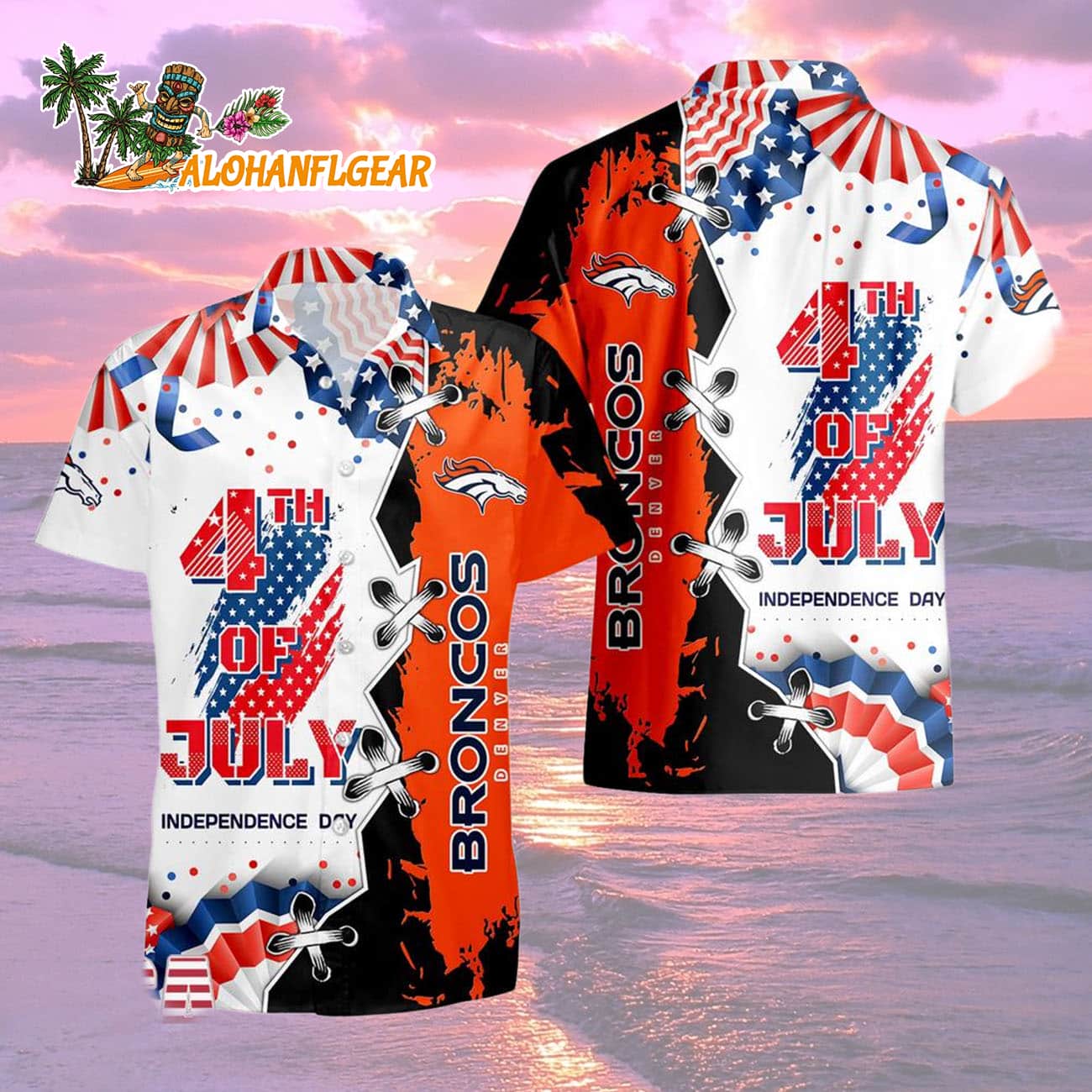 Denver Broncos Happy Independence Day Resurgence Hawaiian Shirt, NFL Aloha Shirt Denver Broncos Happy Independence Day Resurgence Hawaiian Shirt, NFL Aloha Shirt