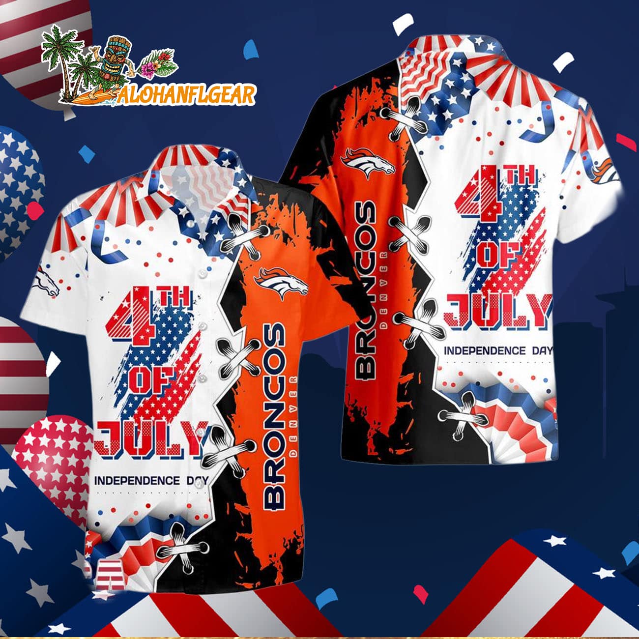 Denver Broncos Happy Independence Day Resurgence Hawaiian Shirt, NFL Aloha Shirt Denver Broncos Happy Independence Day Resurgence Hawaiian Shirt, NFL Aloha Shirt