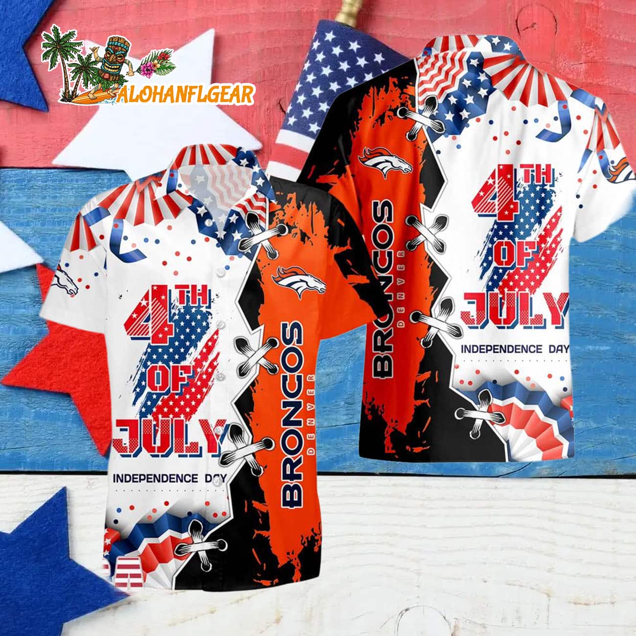 Denver Broncos Happy Independence Day Resurgence Hawaiian Shirt, NFL Aloha Shirt Denver Broncos Happy Independence Day Resurgence Hawaiian Shirt, NFL Aloha Shirt
