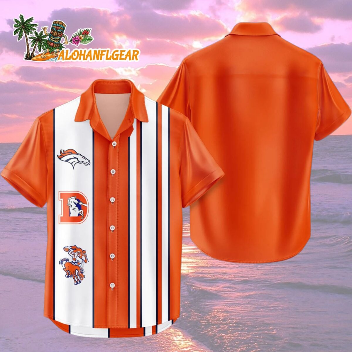Denver Broncos Hawaiian Shirt Classic Color Contrast 2