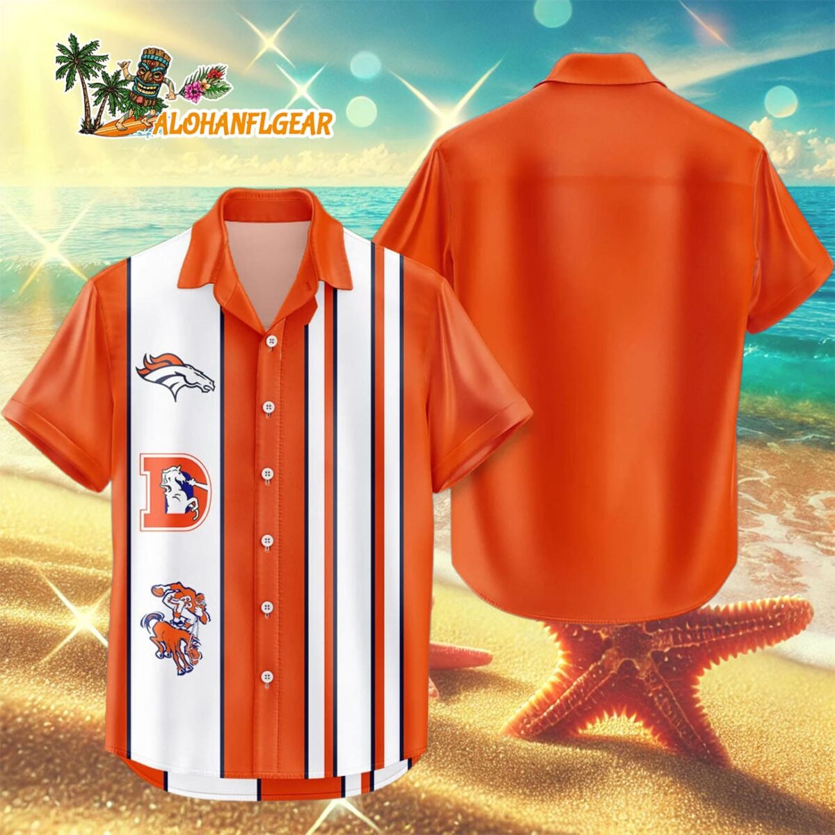 Denver Broncos Hawaiian Shirt Classic Color Contrast 3