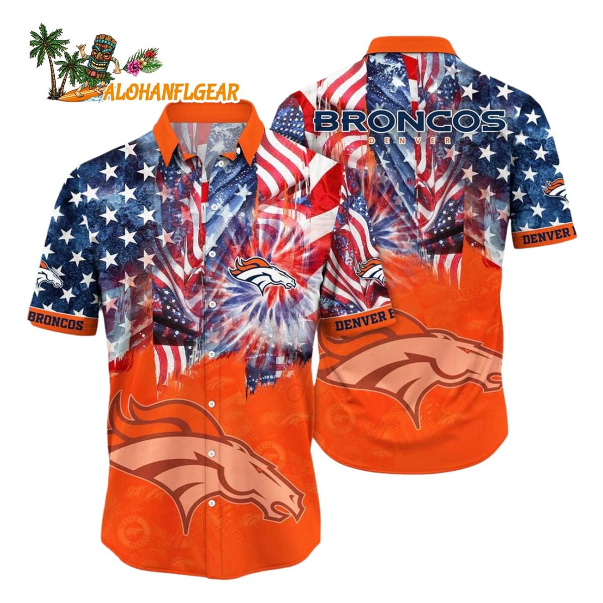 Denver Broncos Independence Day Hawaiian Shirt NFL Aloha Shirt 1
