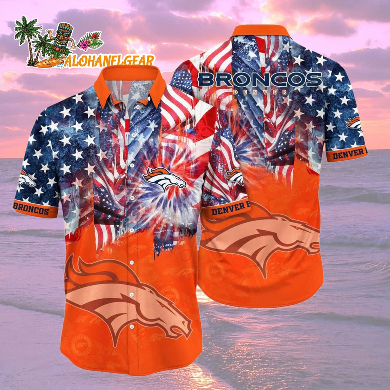 Denver Broncos Independence Day Hawaiian Shirt, NFL Aloha Shirt Denver Broncos Independence Day Hawaiian Shirt, NFL Aloha Shirt