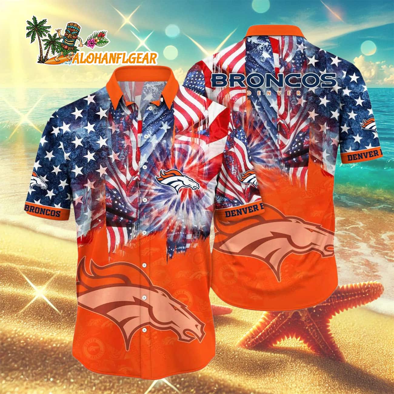 Denver Broncos Independence Day Hawaiian Shirt, NFL Aloha Shirt Denver Broncos Independence Day Hawaiian Shirt, NFL Aloha Shirt