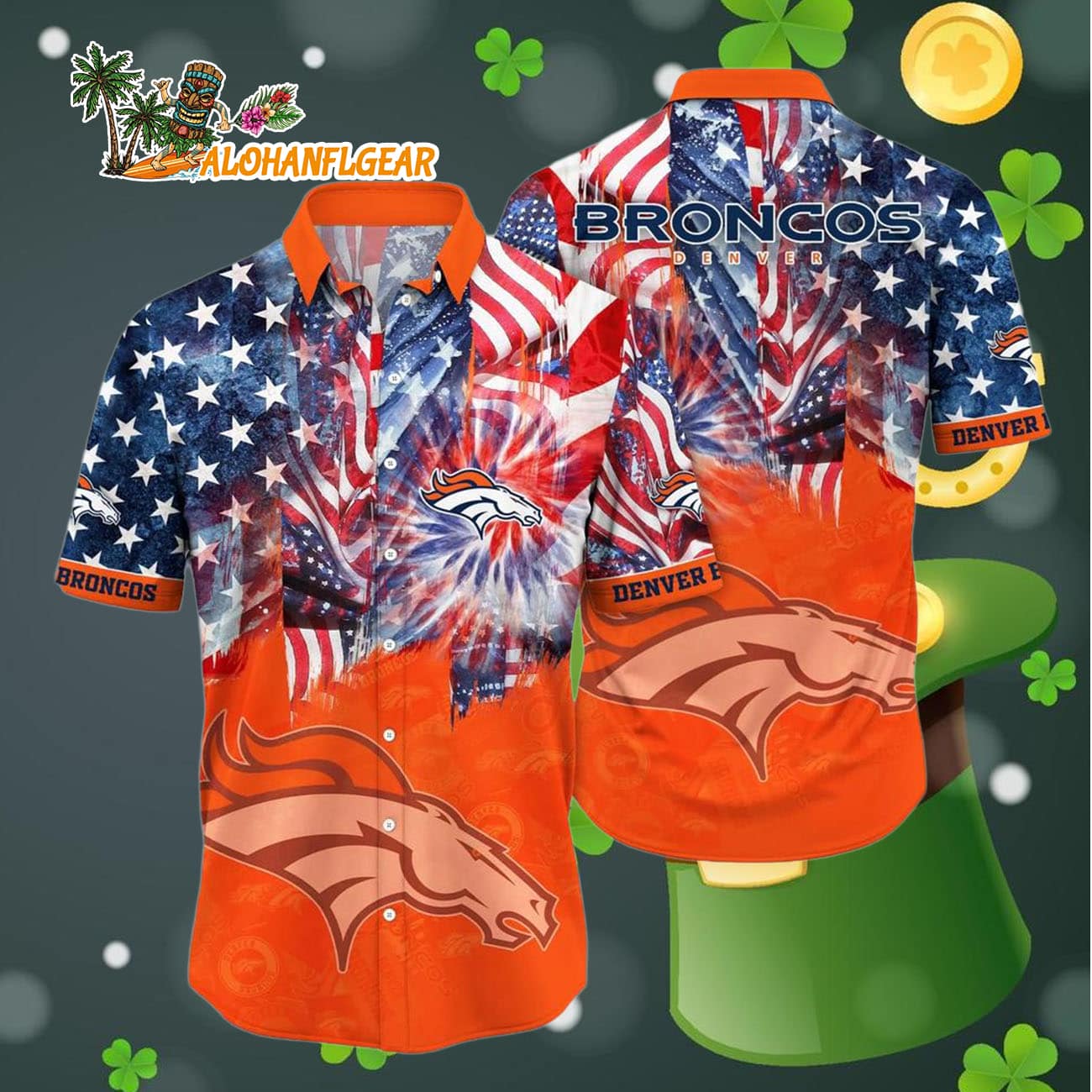 Denver Broncos Independence Day Hawaiian Shirt, NFL Aloha Shirt Denver Broncos Independence Day Hawaiian Shirt, NFL Aloha Shirt