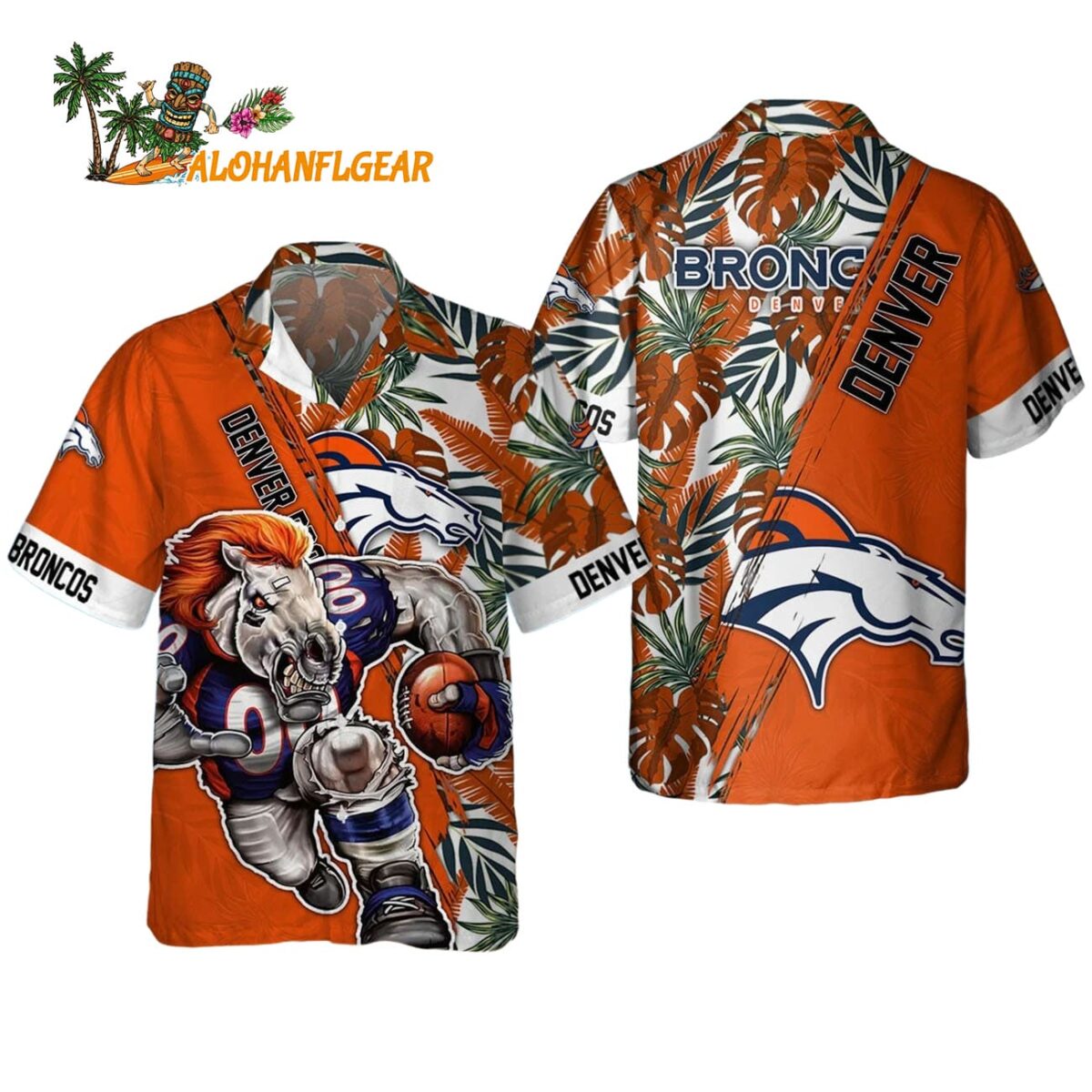 Denver Broncos Mascot Summer Hawaiian Shirt Denver Broncos Aloha Shirt 1