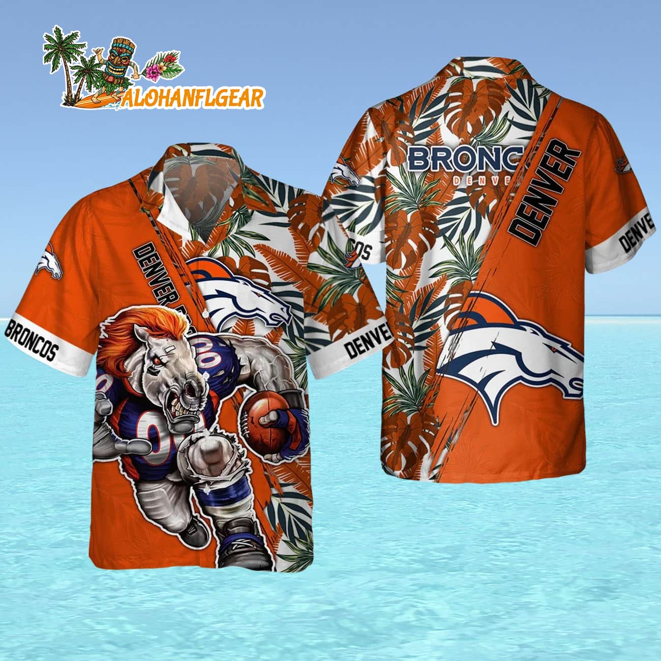 Denver Broncos Mascot Summer Hawaiian Shirt, Denver Broncos Aloha Shirt Denver Broncos Mascot Summer Hawaiian Shirt, Denver Broncos Aloha Shirt