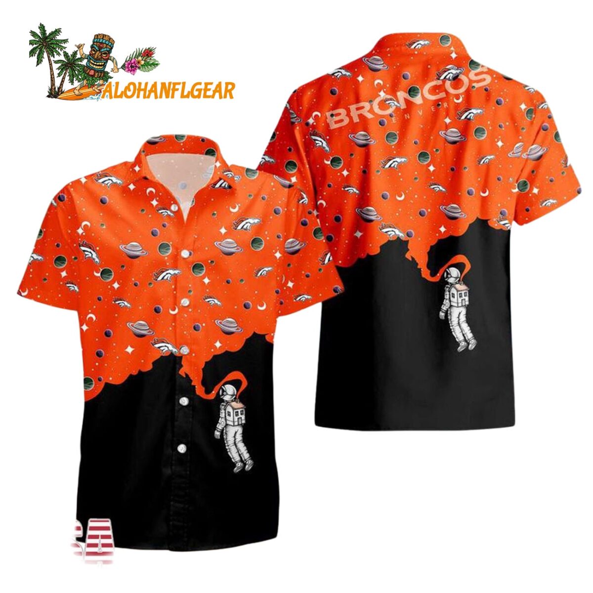Denver Broncos Universal Astronaut Pattern Hawaiian Shirt Denver Broncos Aloha Shirt 1