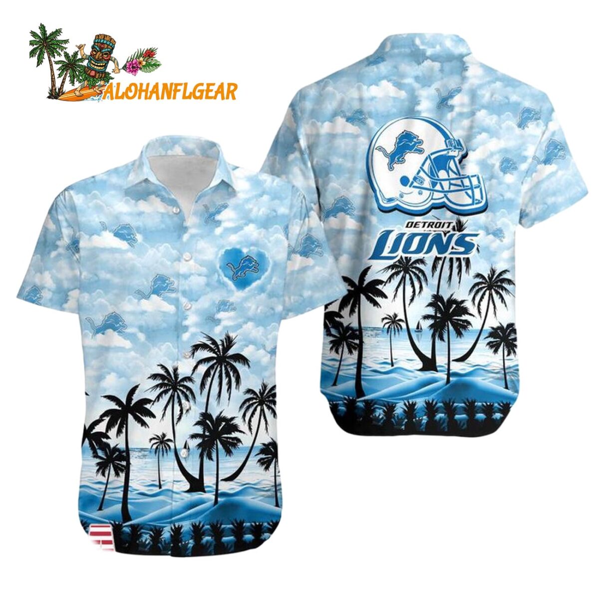 Detroit Lions Coconut Palms Limited Edition Hawaiian Shirt Detroit Lions Aloha Shirt 1