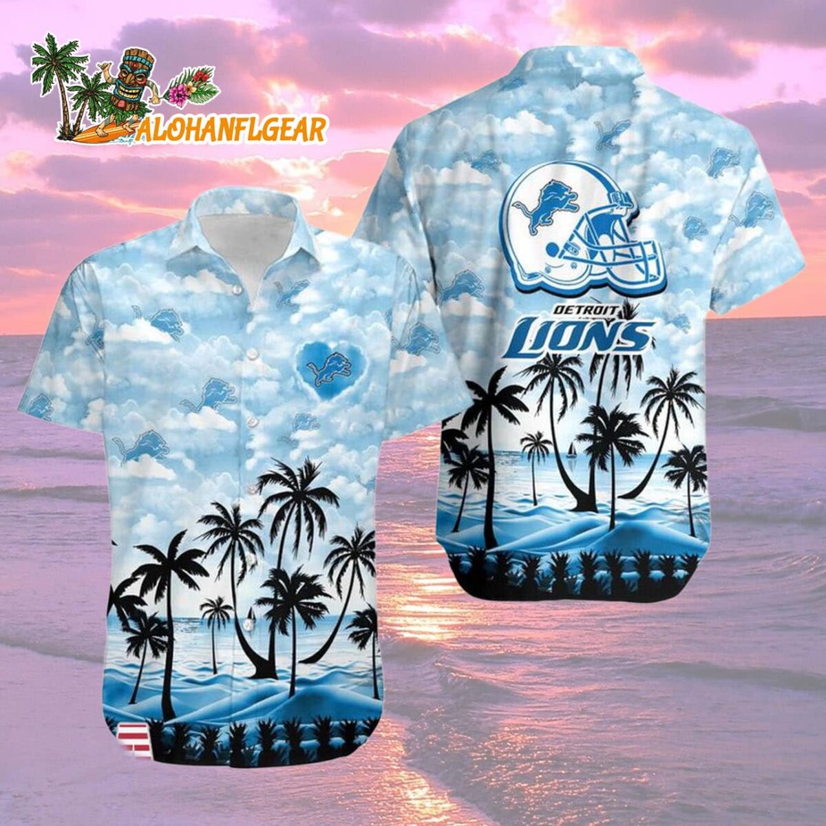 Detroit Lions Coconut Palms Limited Edition Hawaiian Shirt, Detroit Lions Aloha Shirt 1 Detroit Lions Coconut Palms Limited Edition Hawaiian Shirt Detroit Lions Aloha Shirt 2