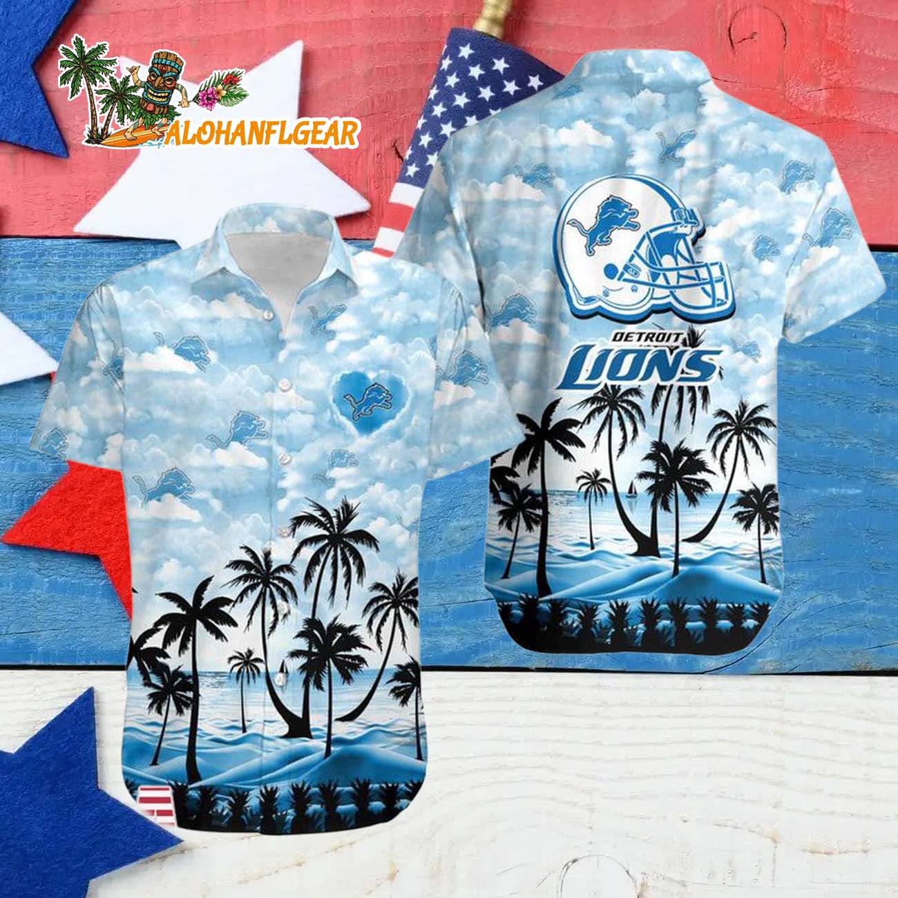 Detroit Lions Coconut Palms Limited Edition Hawaiian Shirt, Detroit Lions Aloha Shirt Detroit Lions Coconut Palms Limited Edition Hawaiian Shirt, Detroit Lions Aloha Shirt