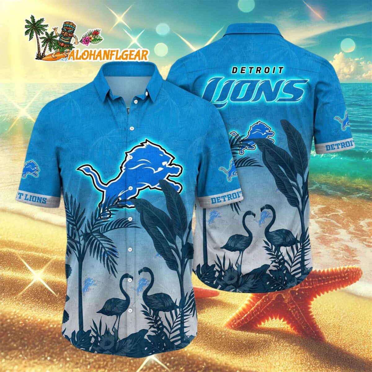Detroit Lions Flamingo And Flower Funny Hawaiian Shirt, Detroit Lions Aloha Shirt 2 Detroit Lions Flamingo And Flower Funny Hawaiian Shirt Detroit Lions Aloha Shirt 3