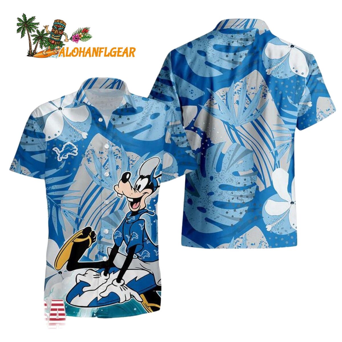 Detroit Lions Goofy Disney Limited Edition Hawaiian Shirt Detroit Lions Aloha Shirt 1