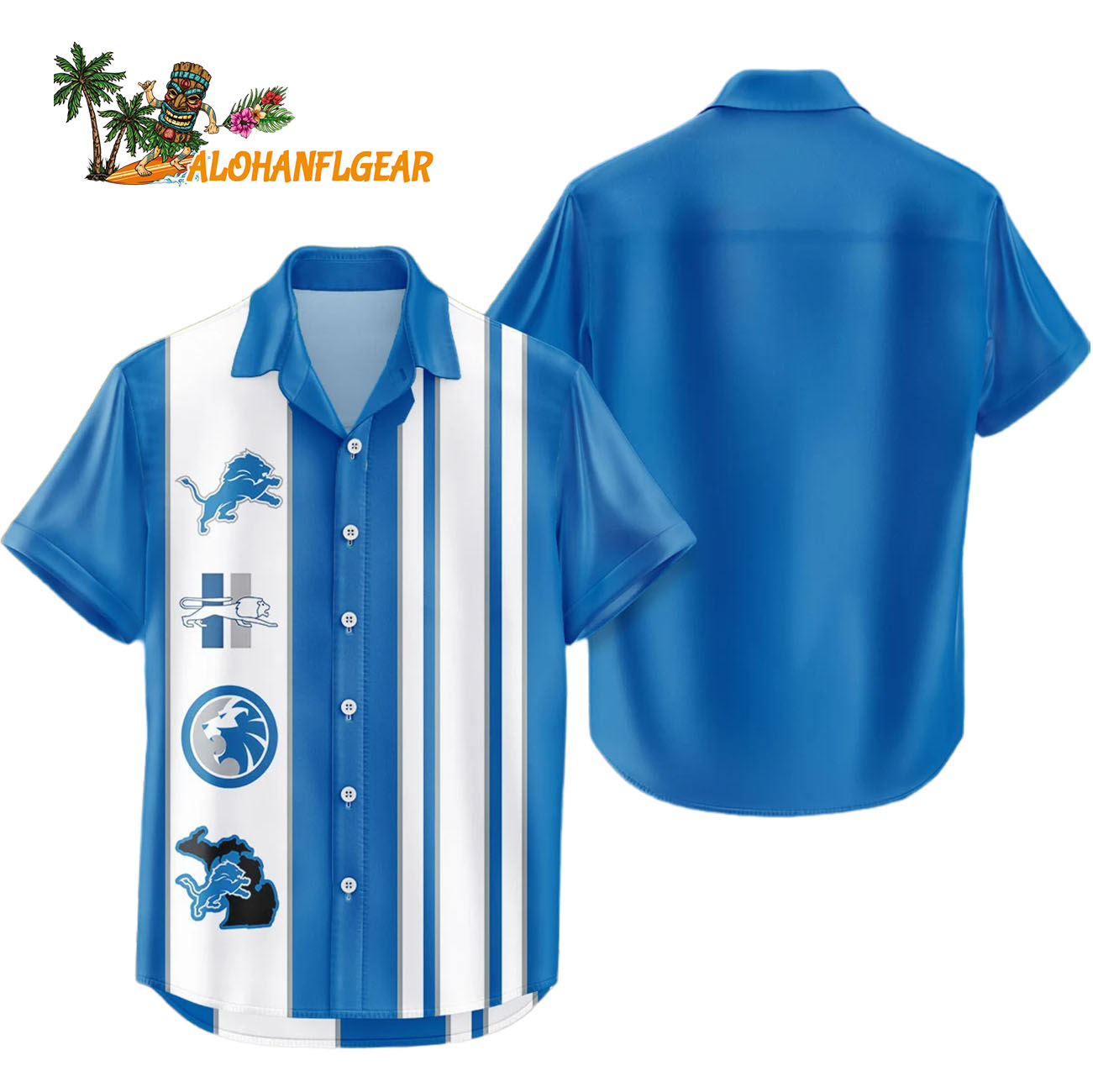 Detroit Lions Hawaiian Shirt Classic Color Contrast, Detroit Lions Aloha Shirt Detroit Lions Hawaiian Shirt Classic Color Contrast, Detroit Lions Aloha Shirt