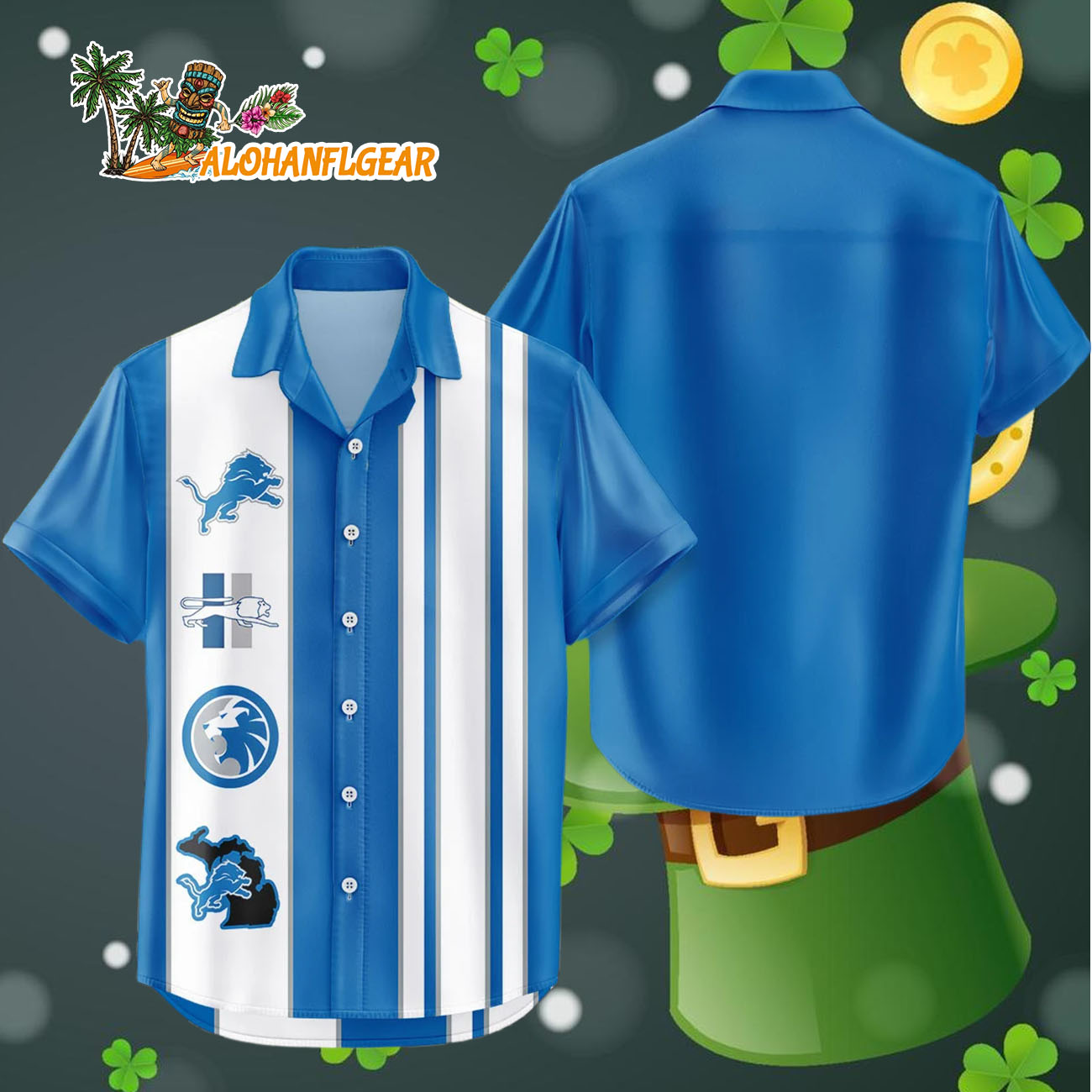 Detroit Lions Hawaiian Shirt Classic Color Contrast, Detroit Lions Aloha Shirt Detroit Lions Hawaiian Shirt Classic Color Contrast, Detroit Lions Aloha Shirt