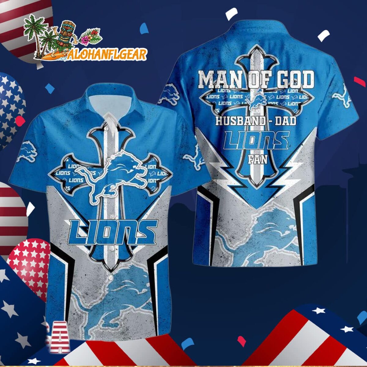 Detroit Lions Man Of God Gift For Fathers Day Hawaiian Shirt, Detroit Lions Aloha Shirt 2 Detroit Lions Man Of God Gift For Fathers Day Hawaiian Shirt Detroit Lions Aloha Shirt 3
