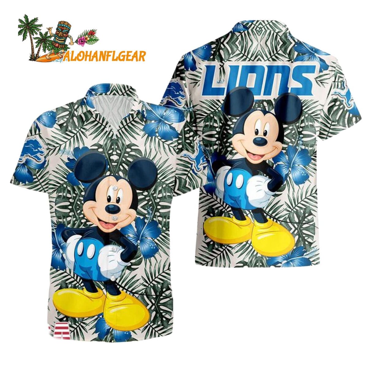 Detroit Lions Mickey Disney Limited Edition Hawaiian Shirt Detroit Lions Aloha Shirt 1