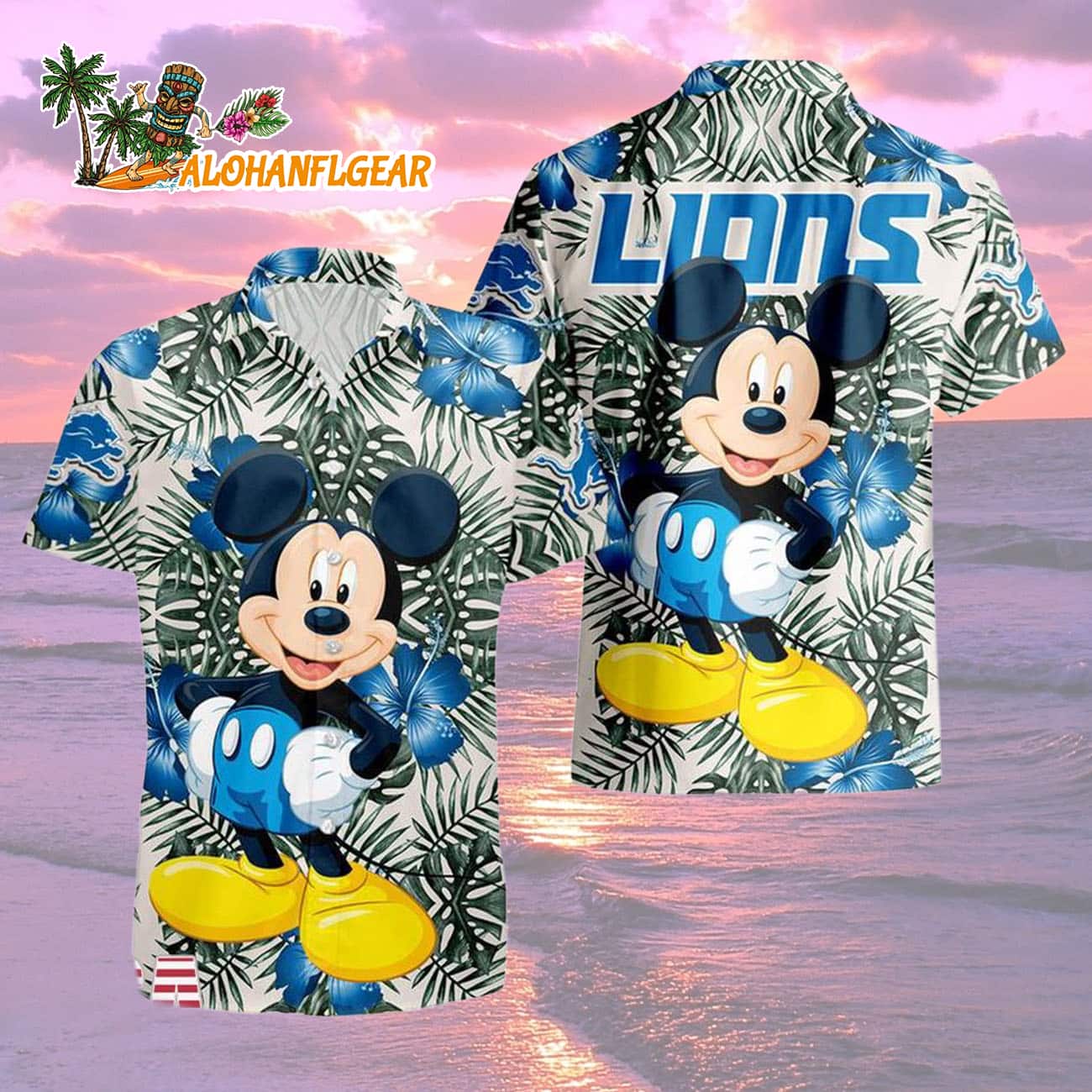 Detroit Lions Mickey Disney Limited Edition Hawaiian Shirt, Detroit Lions Aloha Shirt Detroit Lions Mickey Disney Limited Edition Hawaiian Shirt, Detroit Lions Aloha Shirt