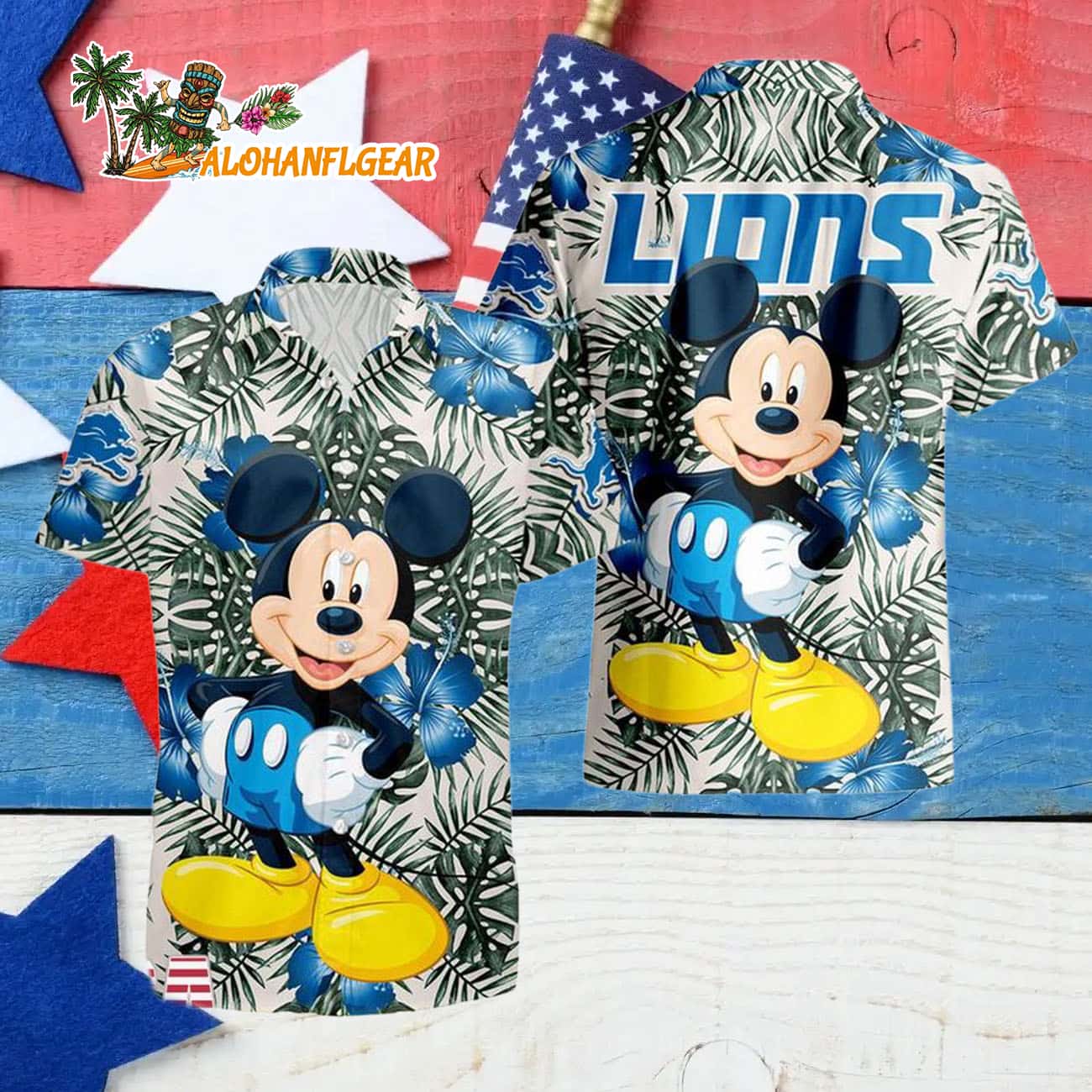 Detroit Lions Mickey Disney Limited Edition Hawaiian Shirt, Detroit Lions Aloha Shirt Detroit Lions Mickey Disney Limited Edition Hawaiian Shirt, Detroit Lions Aloha Shirt