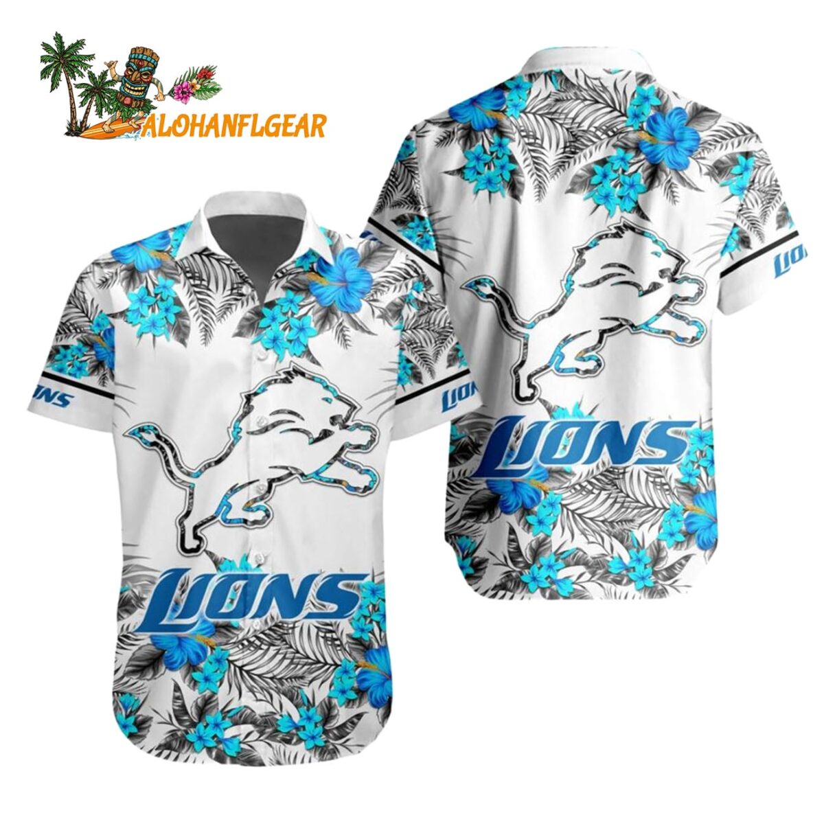 Detroit Lions Special Floral Tropical Team Spirit Hawaiian Shirt Detroit Lions Aloha Shirt 1
