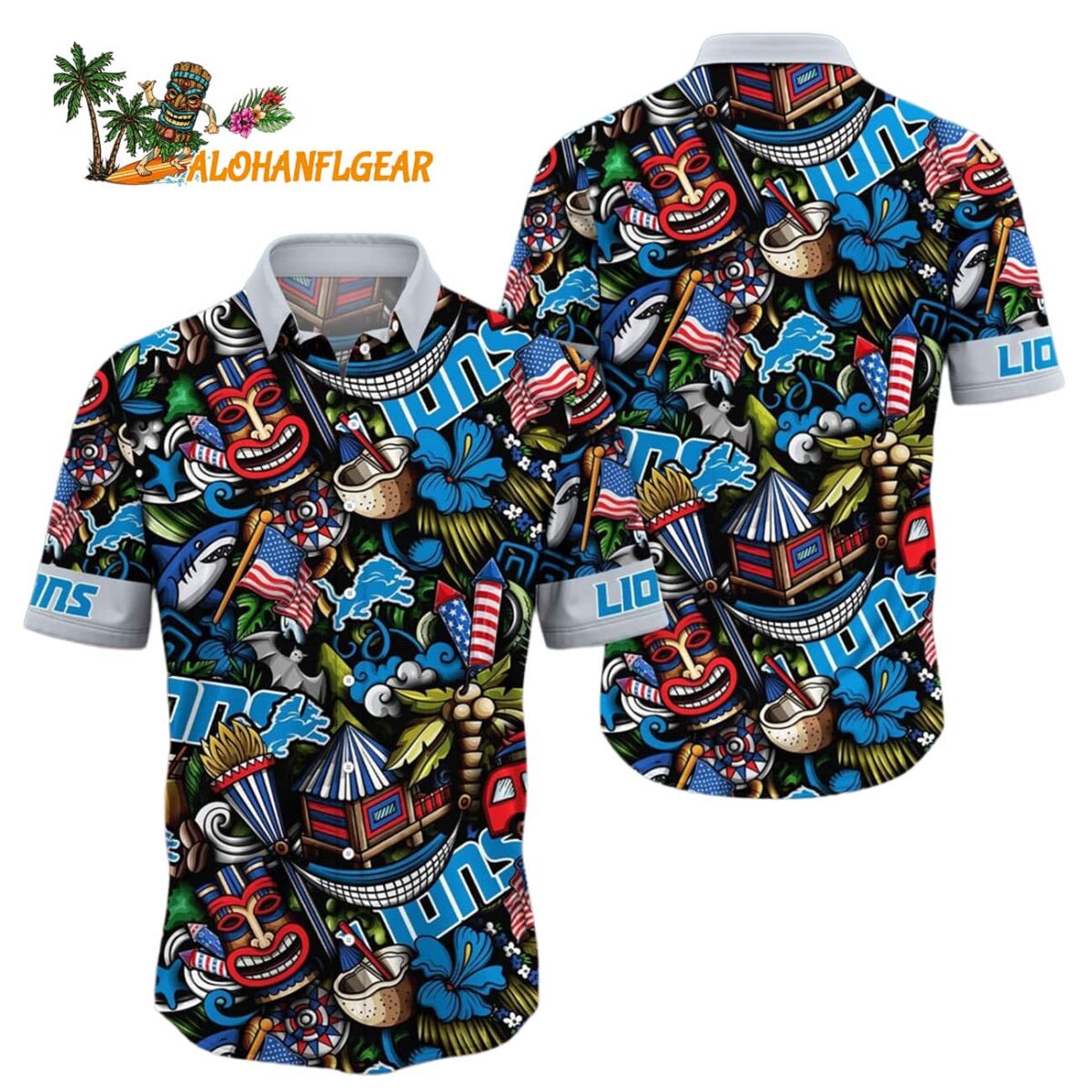 Detroit Lions Tiki Me Off Hawaiian Shirt Detroit Lions Aloha Shirt 1
