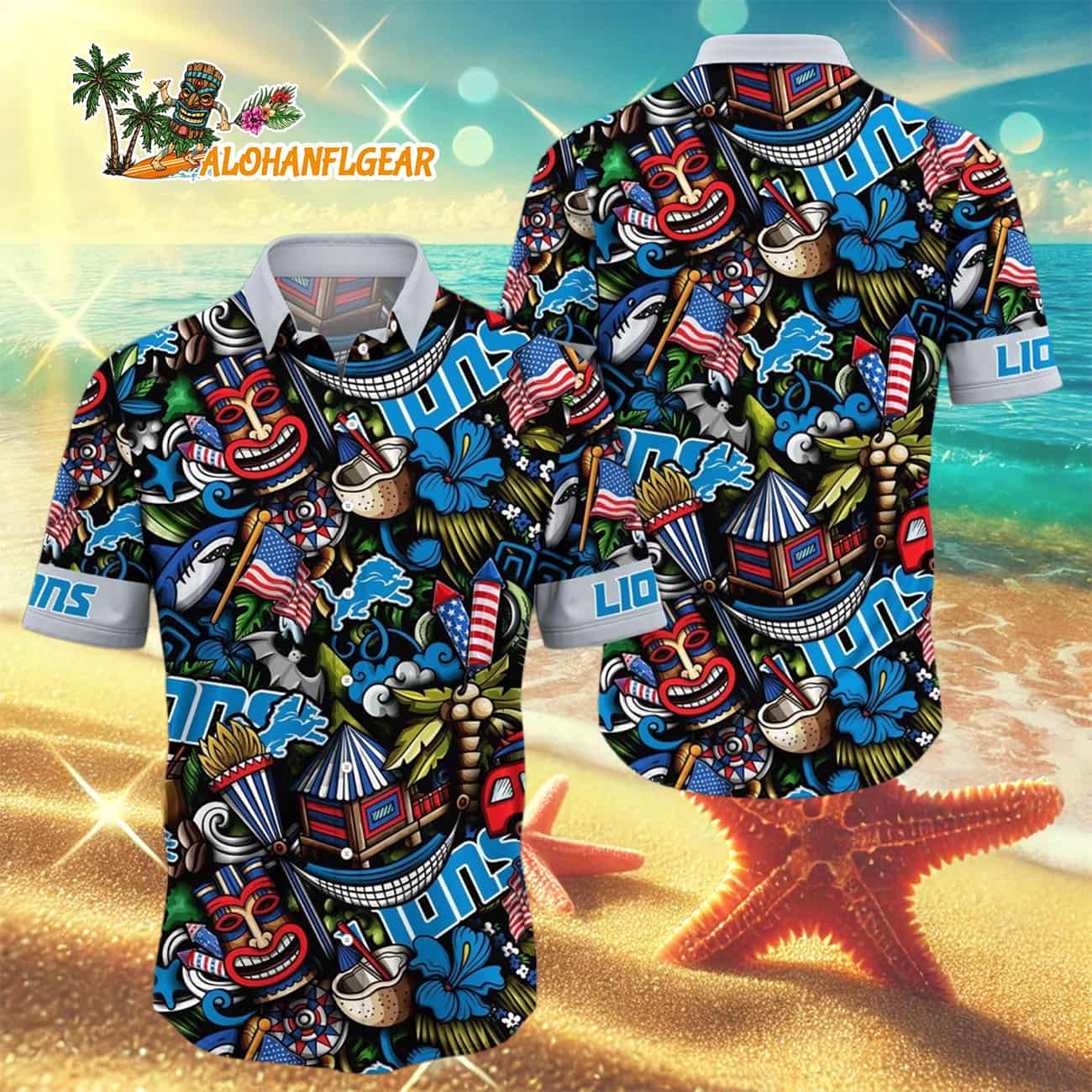 Detroit Lions Tiki Me Off Hawaiian Shirt, Detroit Lions Aloha Shirt Detroit Lions Tiki Me Off Hawaiian Shirt, Detroit Lions Aloha Shirt