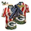 Green Bay Packers American Flag Hawaiian Shirt NFL Aloha Shirt 1