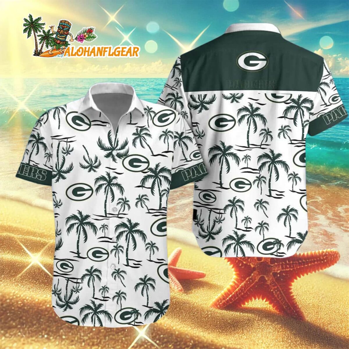 Green Bay Packers Coconut Logo Beach Hawaiian Shirt NFL Aloha Shirt 3