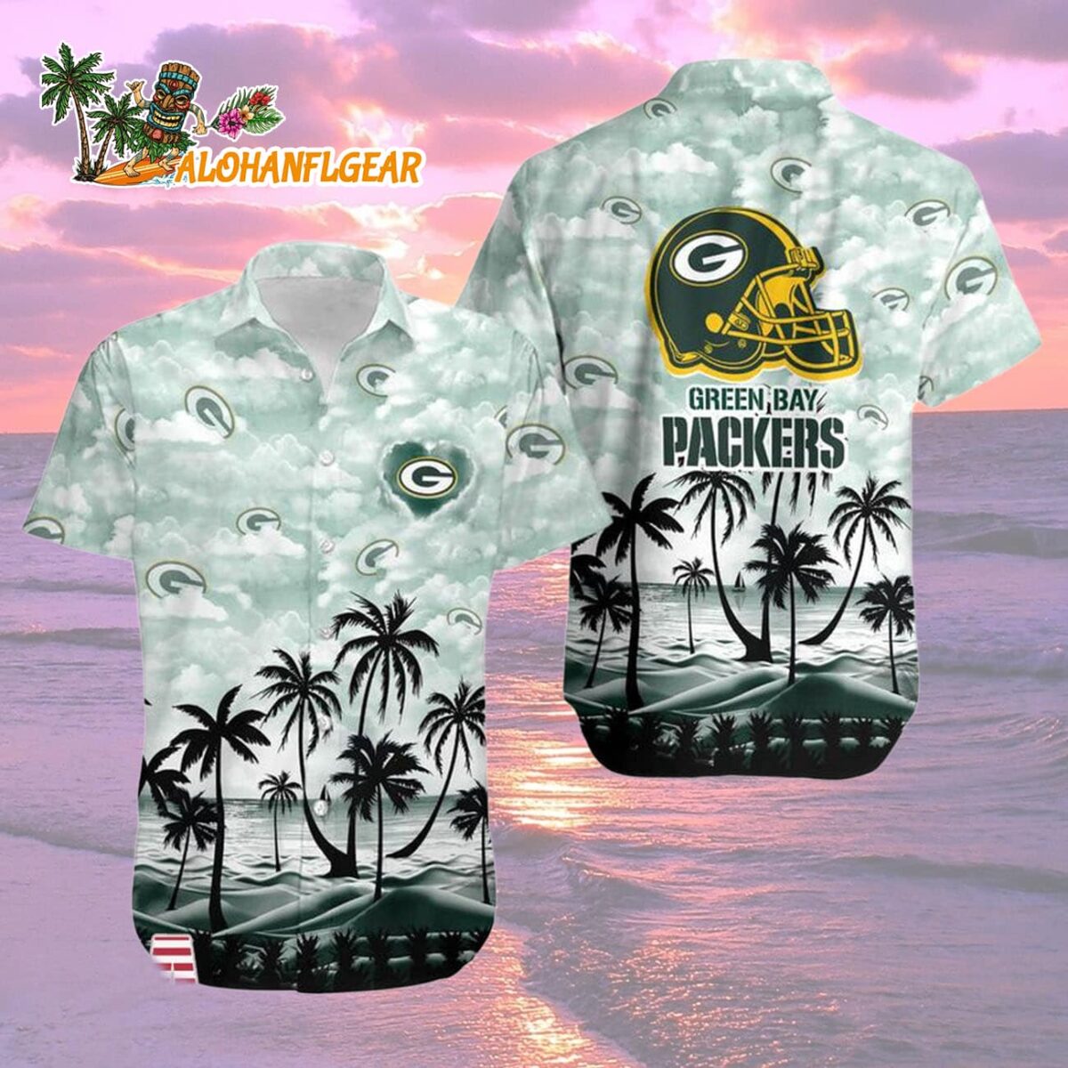 Green Bay Packers Coconut Palms Limited Edition Hawaiian Shirt Green Bay Packers Aloha Shirt 2