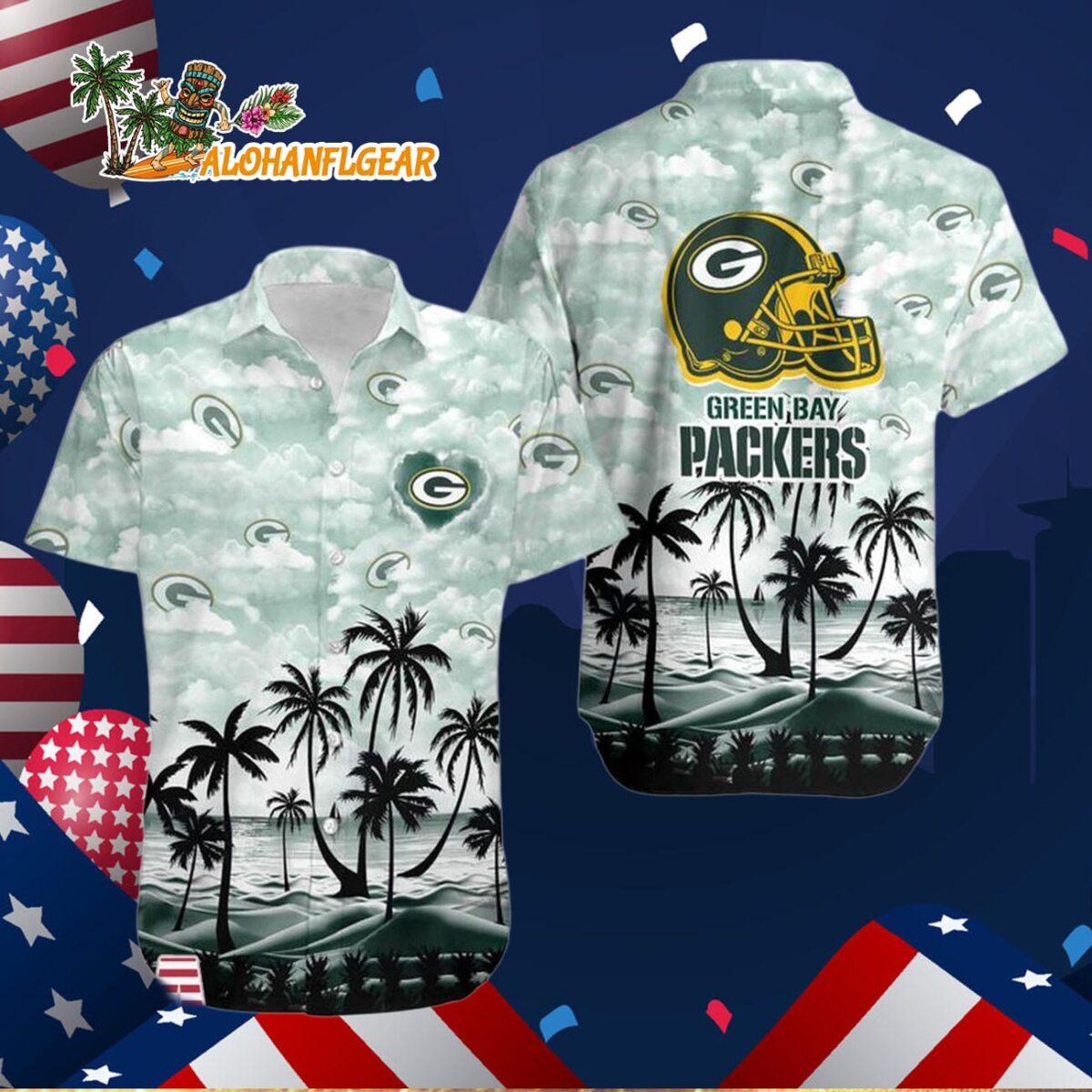 Green Bay Packers Coconut Palms Limited Edition Hawaiian Shirt Green Bay Packers Aloha Shirt 3