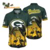 Green Bay Packers Flamingo And Flower Funny Hawaiian Shirt Green Bay Packers Aloha Shirt 1