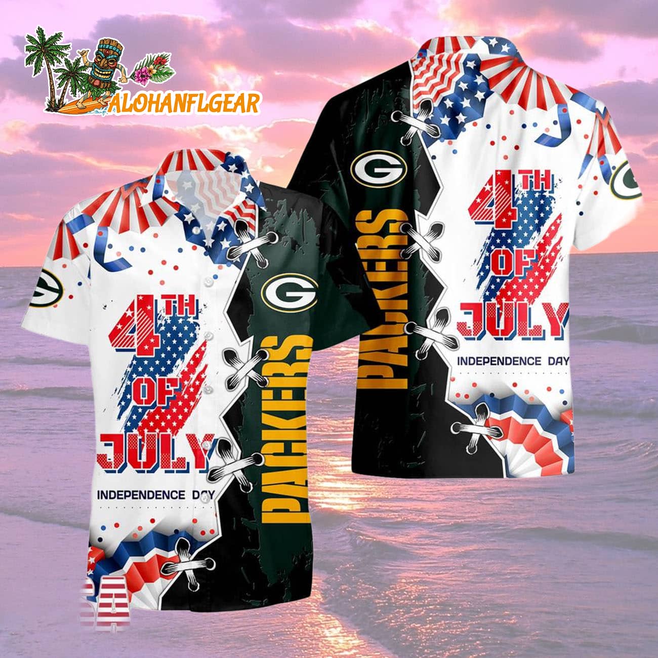 Green Bay Packers Happy Independence Day Resurgence Hawaiian Shirt, NFL Aloha Shirt Green Bay Packers Happy Independence Day Resurgence Hawaiian Shirt, NFL Aloha Shirt