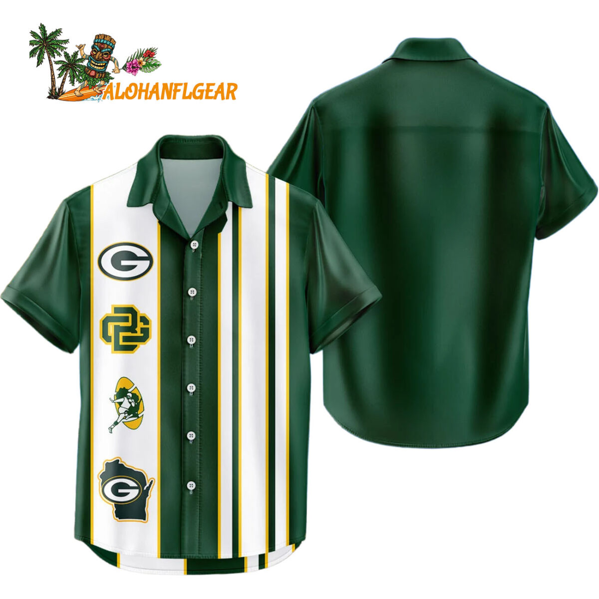 Green Bay Packers Hawaiian Shirt Classic Color Contrast 1