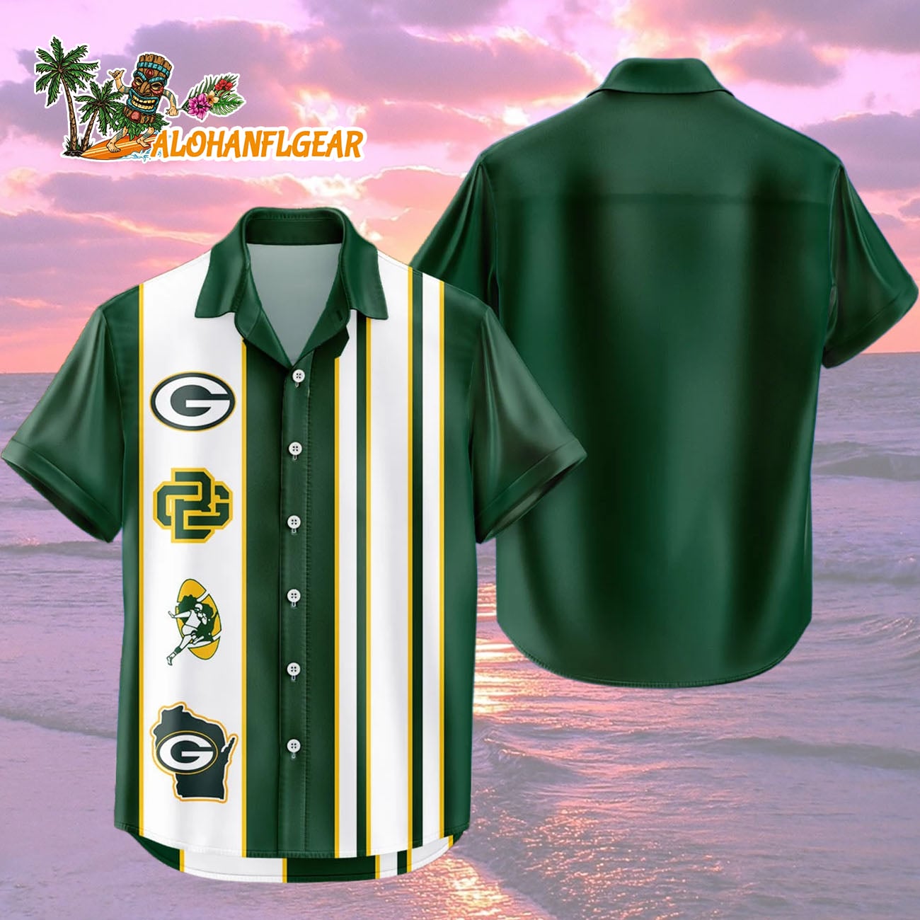 Green Bay Packers Hawaiian Shirt Classic Color Contrast, Green Bay Packers Aloha Shirt Green Bay Packers Hawaiian Shirt Classic Color Contrast, Green Bay Packers Aloha Shirt