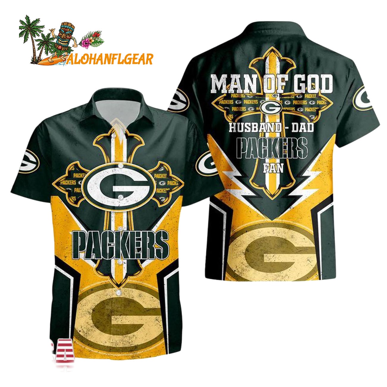 Green Bay Packers Man Of God Gift For Fathers Day Hawaiian Shirt, Green Bay Packers Aloha Shirt Green Bay Packers Man Of God Gift For Fathers Day Hawaiian Shirt, Green Bay Packers Aloha Shirt