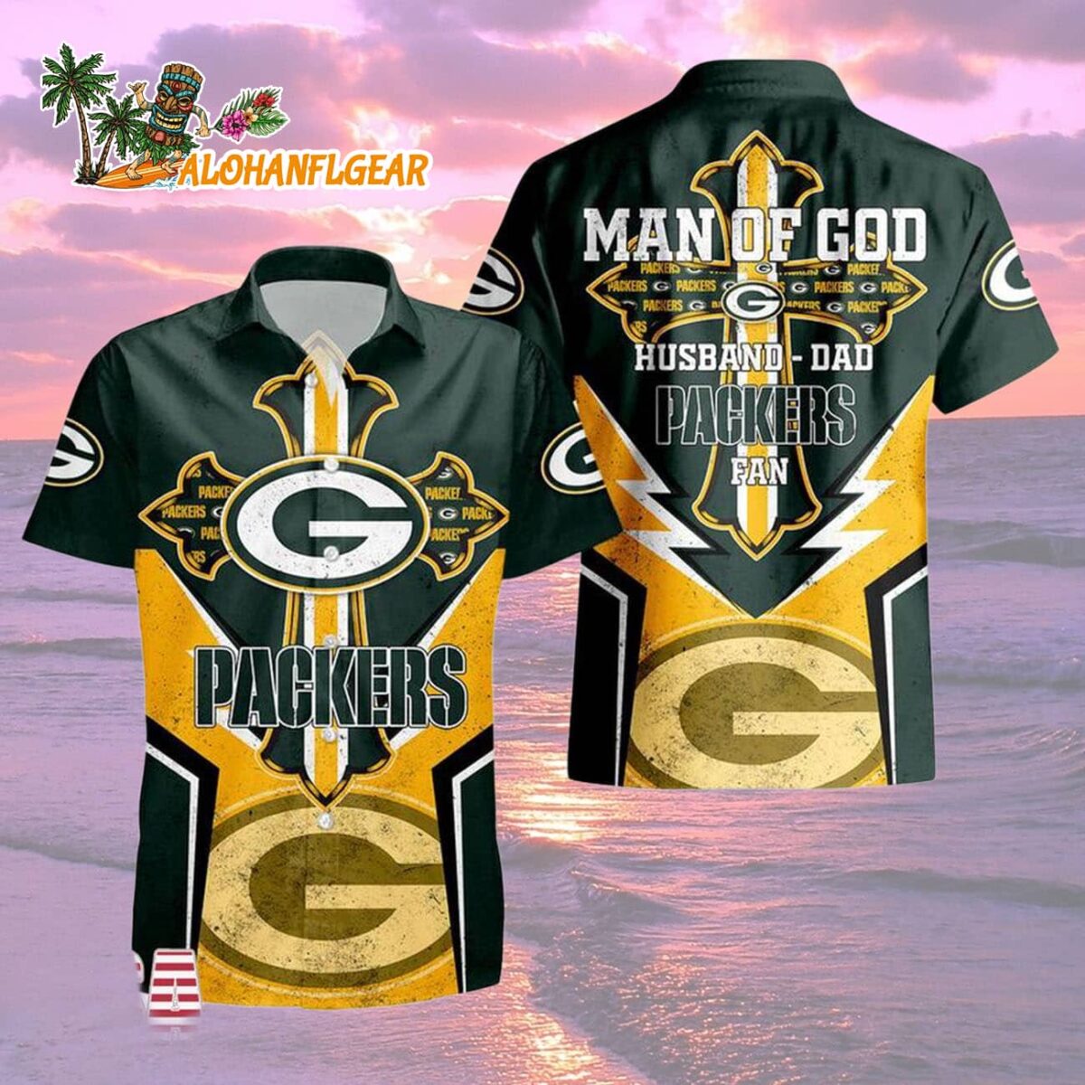 Green Bay Packers Man Of God Gift For Fathers Day Hawaiian Shirt Green Bay Packers Aloha Shirt 2