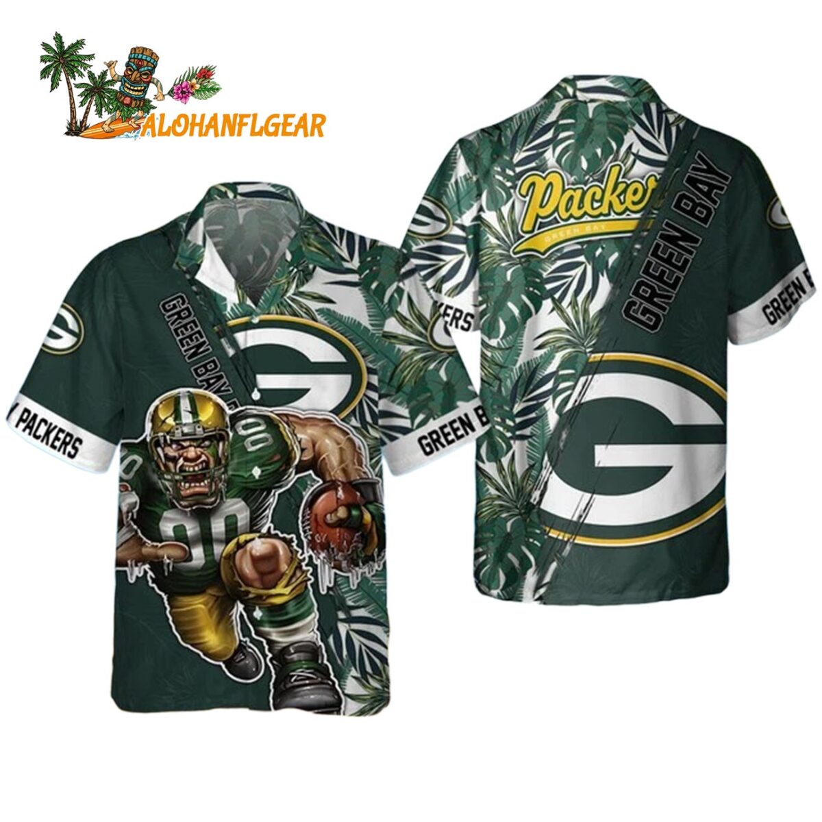 Green Bay Packers Mascot Summer Hawaiian Shirt Green Bay Packers Aloha Shirt 1