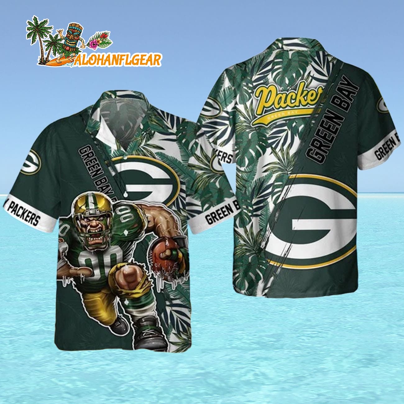 Green Bay Packers Mascot Summer Hawaiian Shirt, Green Bay Packers Aloha Shirt Green Bay Packers Mascot Summer Hawaiian Shirt, Green Bay Packers Aloha Shirt