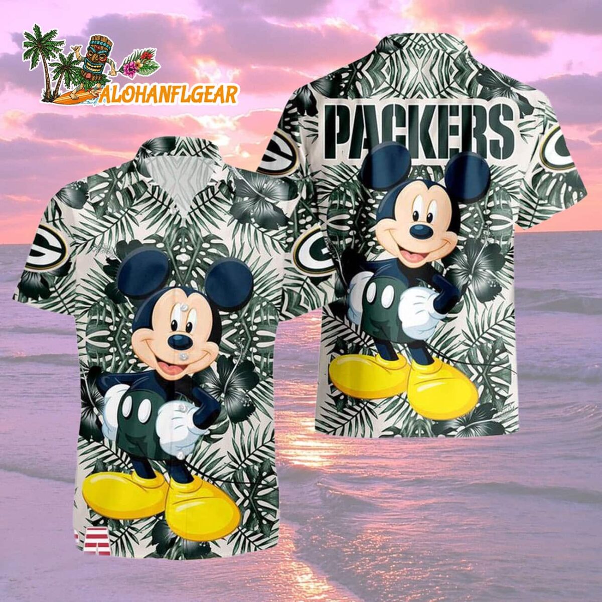 Green Bay Packers Mickey Disney Limited Edition Hawaiian Shirt, Green Bay Packers Aloha Shirt 1 Green Bay Packers Mickey Disney Limited Edition Hawaiian Shirt Green Bay Packers Aloha Shirt 2