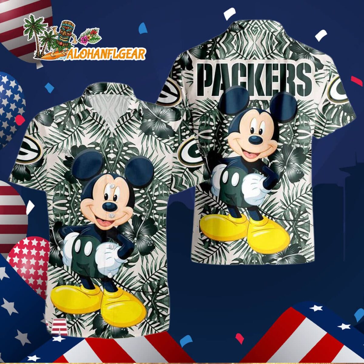 Green Bay Packers Mickey Disney Limited Edition Hawaiian Shirt, Green Bay Packers Aloha Shirt 2 Green Bay Packers Mickey Disney Limited Edition Hawaiian Shirt Green Bay Packers Aloha Shirt 3
