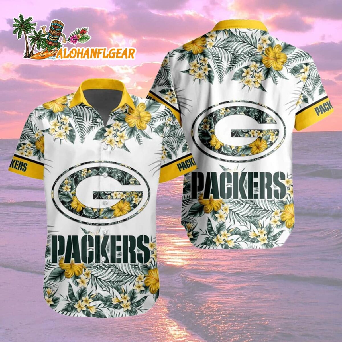 Green Bay Packers Special Floral Tropical Team Spirit Hawaiian Shirt Green Bay Packers Aloha Shirt 2