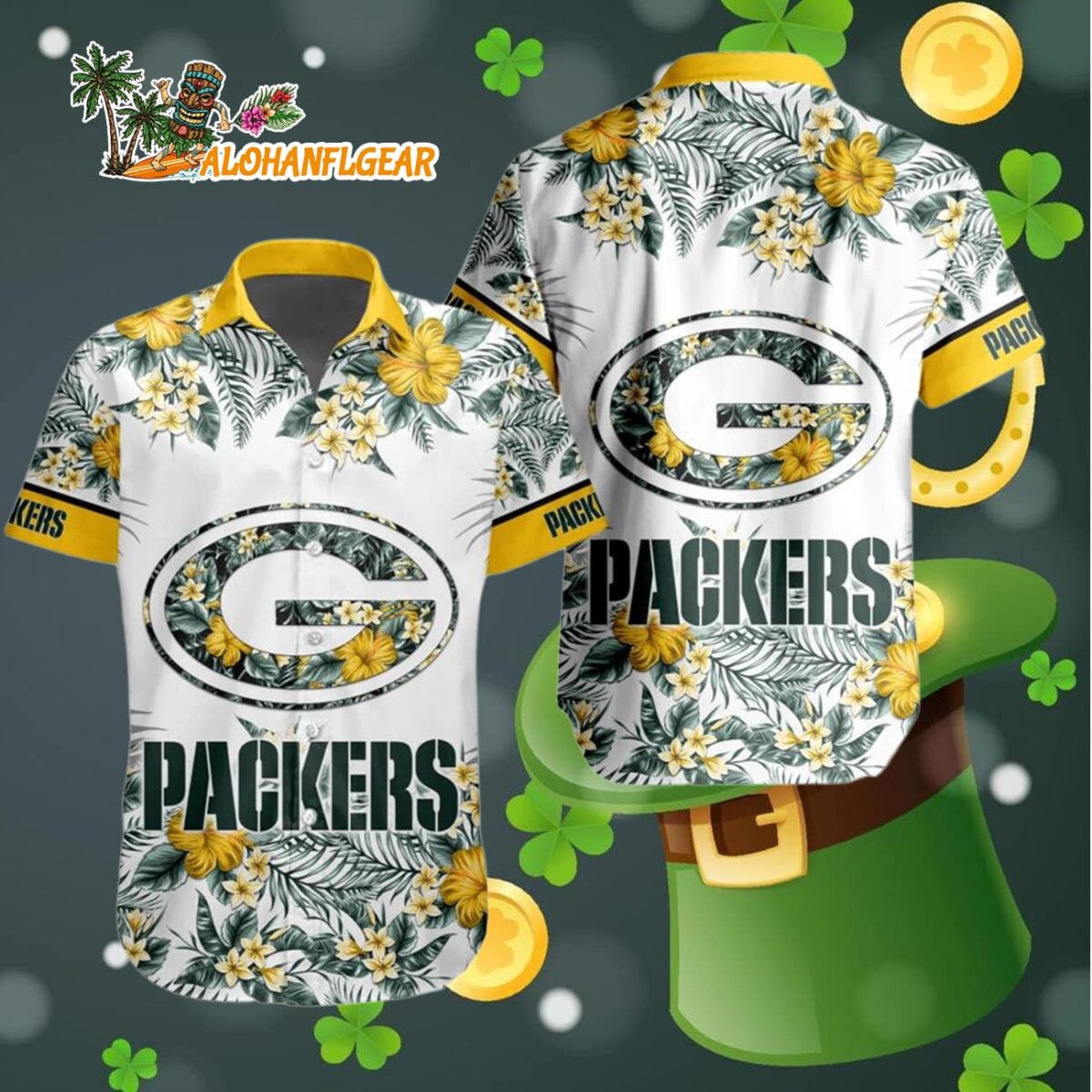 Green Bay Packers Special Floral Tropical Team Spirit Hawaiian Shirt Green Bay Packers Aloha Shirt 4