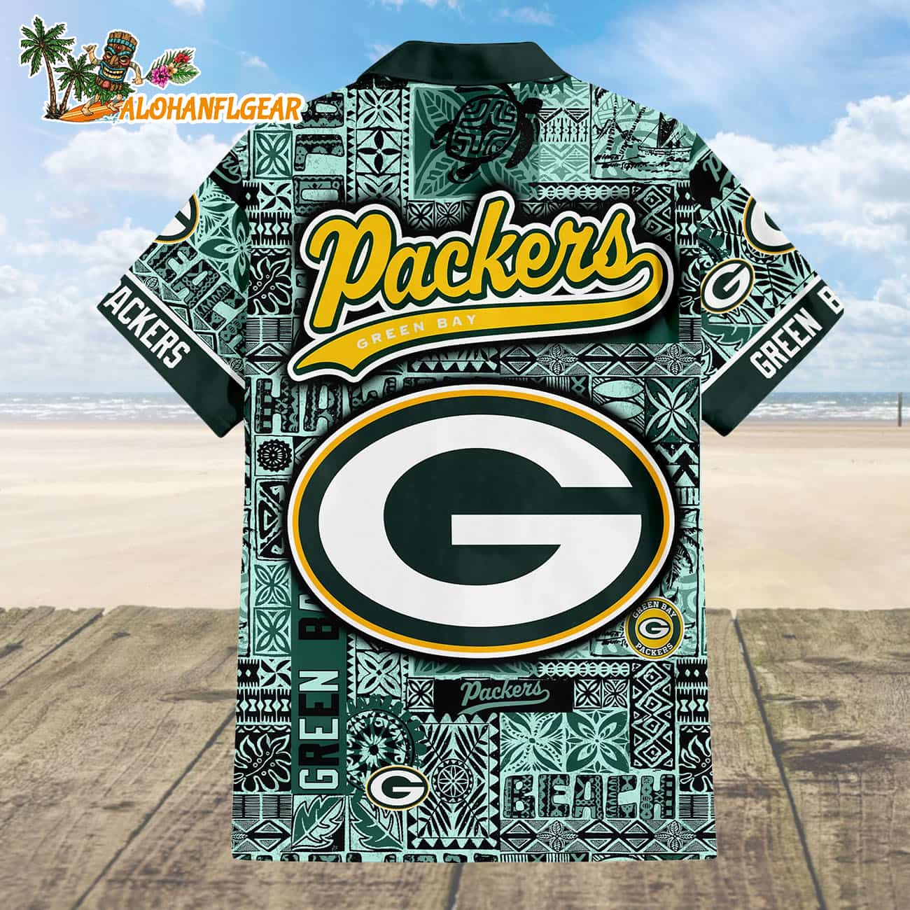 Green Bay Packers Tapa Patterns Hawaiian Shirt, NFL Aloha Shirt Green Bay Packers Tapa Patterns Hawaiian Shirt, NFL Aloha Shirt