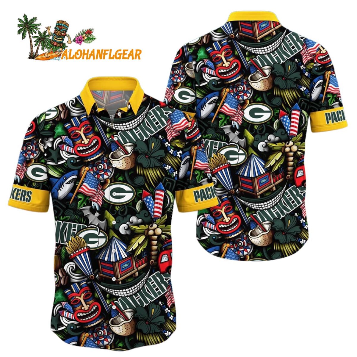 Green Bay Packers Tiki Me Off Hawaiian Shirt Green Bay Packers Aloha Shirt 1