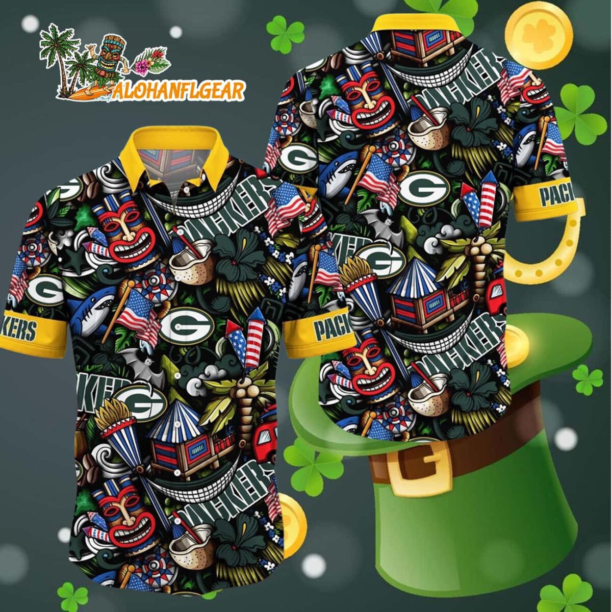 Green Bay Packers Tiki Me Off Hawaiian Shirt Green Bay Packers Aloha Shirt 4