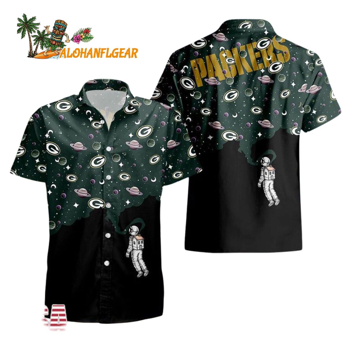 Green Bay Packers Universal Astronaut Pattern Hawaiian Shirt Green Bay Packers Aloha Shirt 1