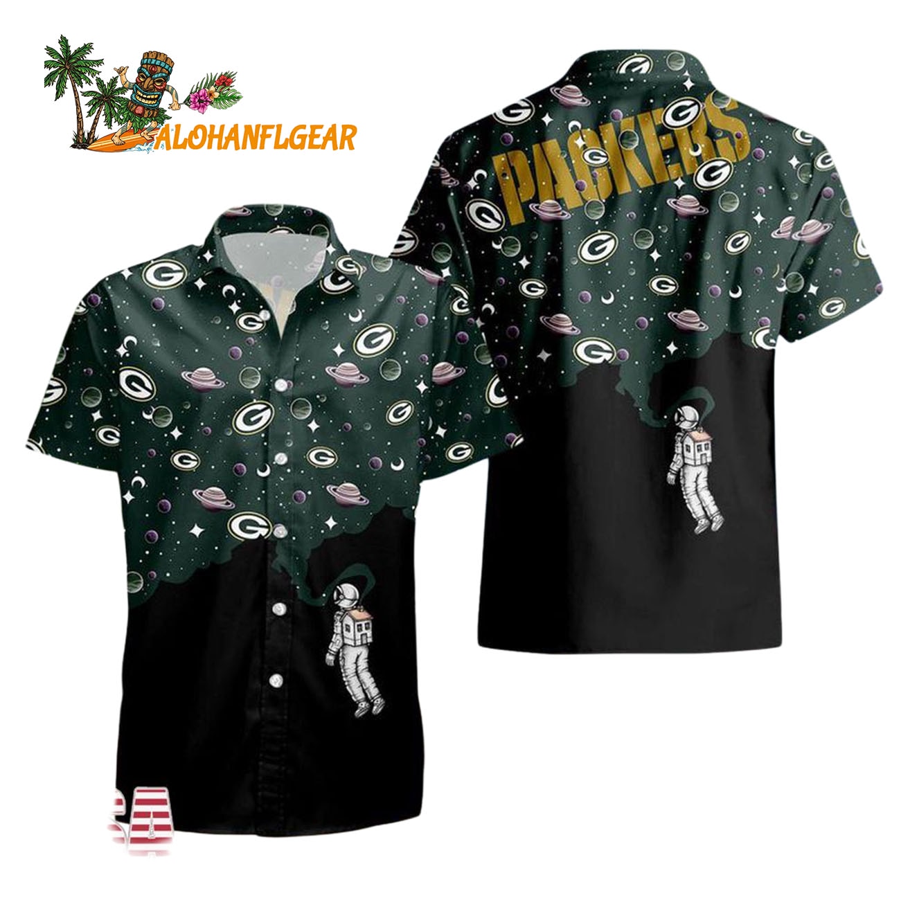 Green Bay Packers Universal Astronaut Pattern Hawaiian Shirt, Green Bay Packers Aloha Shirt Green Bay Packers Universal Astronaut Pattern Hawaiian Shirt, Green Bay Packers Aloha Shirt
