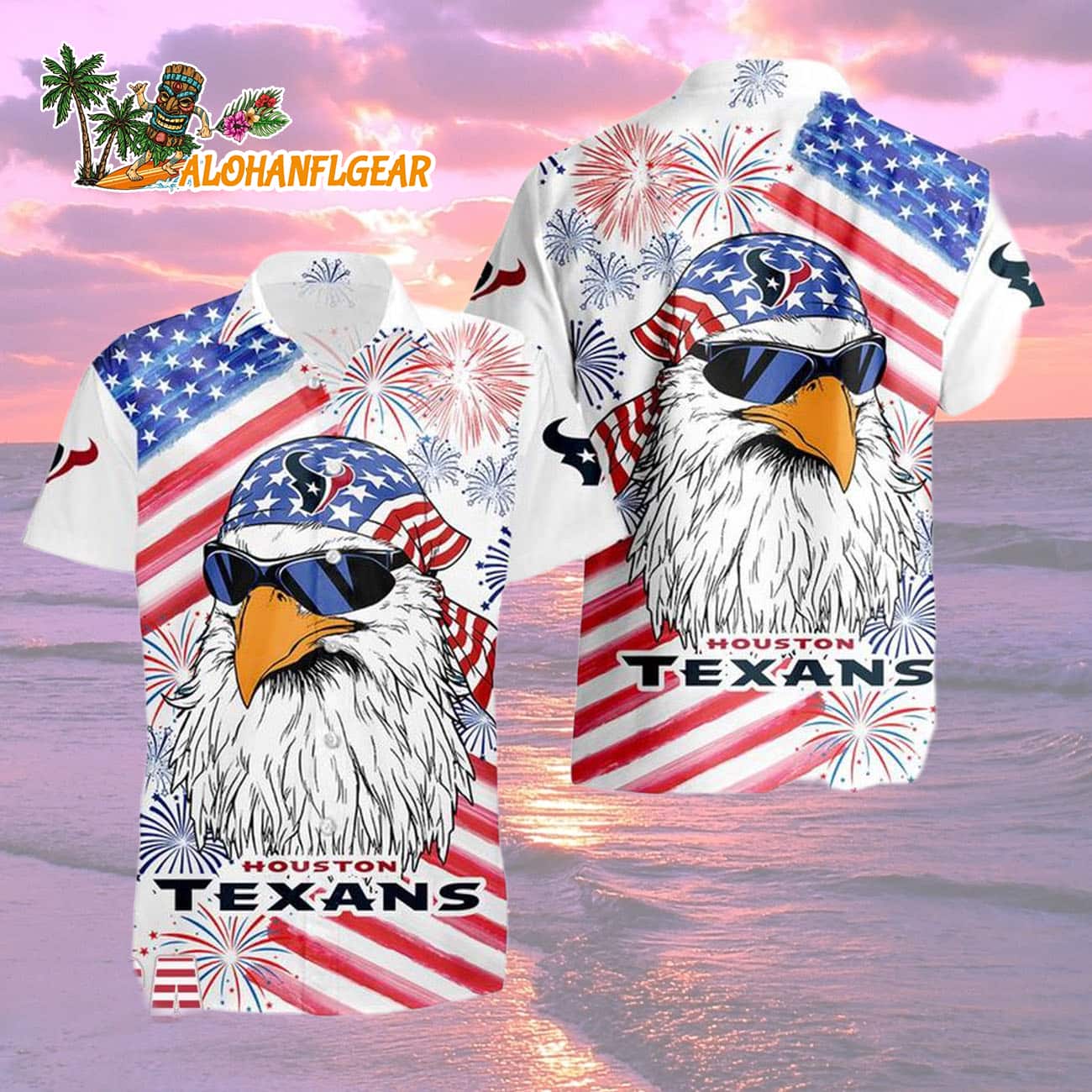 Houston Texans American Eagle Emblem Hawaiian Shirt Houston Texans American Eagle Emblem Hawaiian Shirt